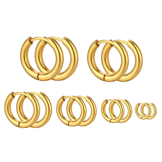 10pcs Stainless Steel Hoop Earrings