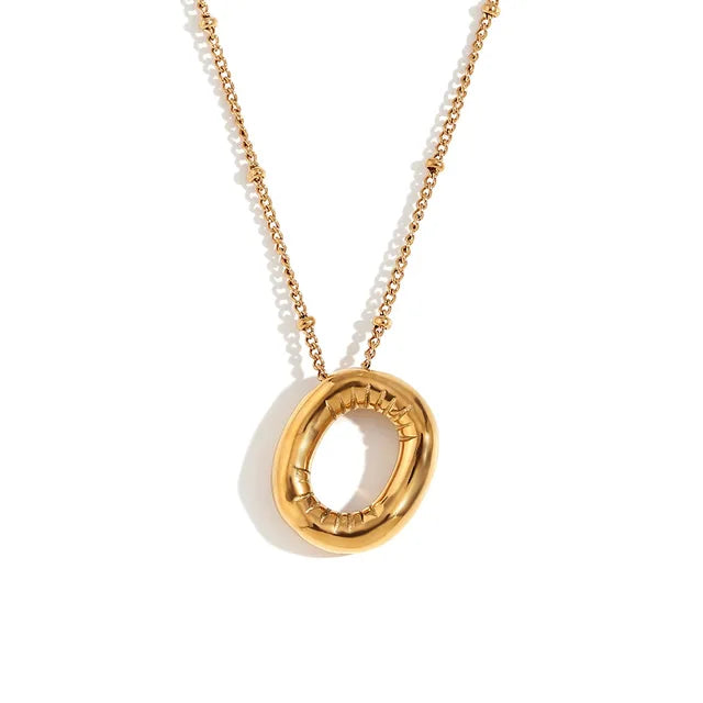 Chunky Balloon Bubble Capital Initial Letters Pendant Necklaces