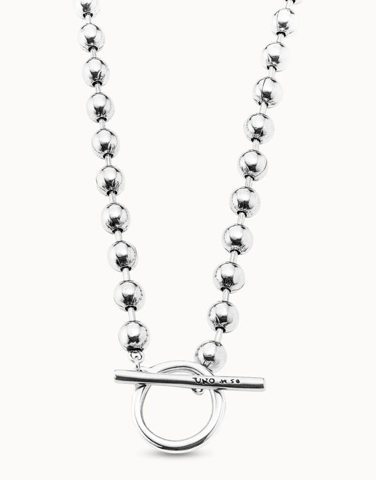 Beaded Buckle UNO de 50 Necklace | Sterling Silver | Waterproof