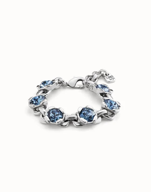 Blue Crystal UNO de 50 Bracelet | Sterling Silver | Waterproof