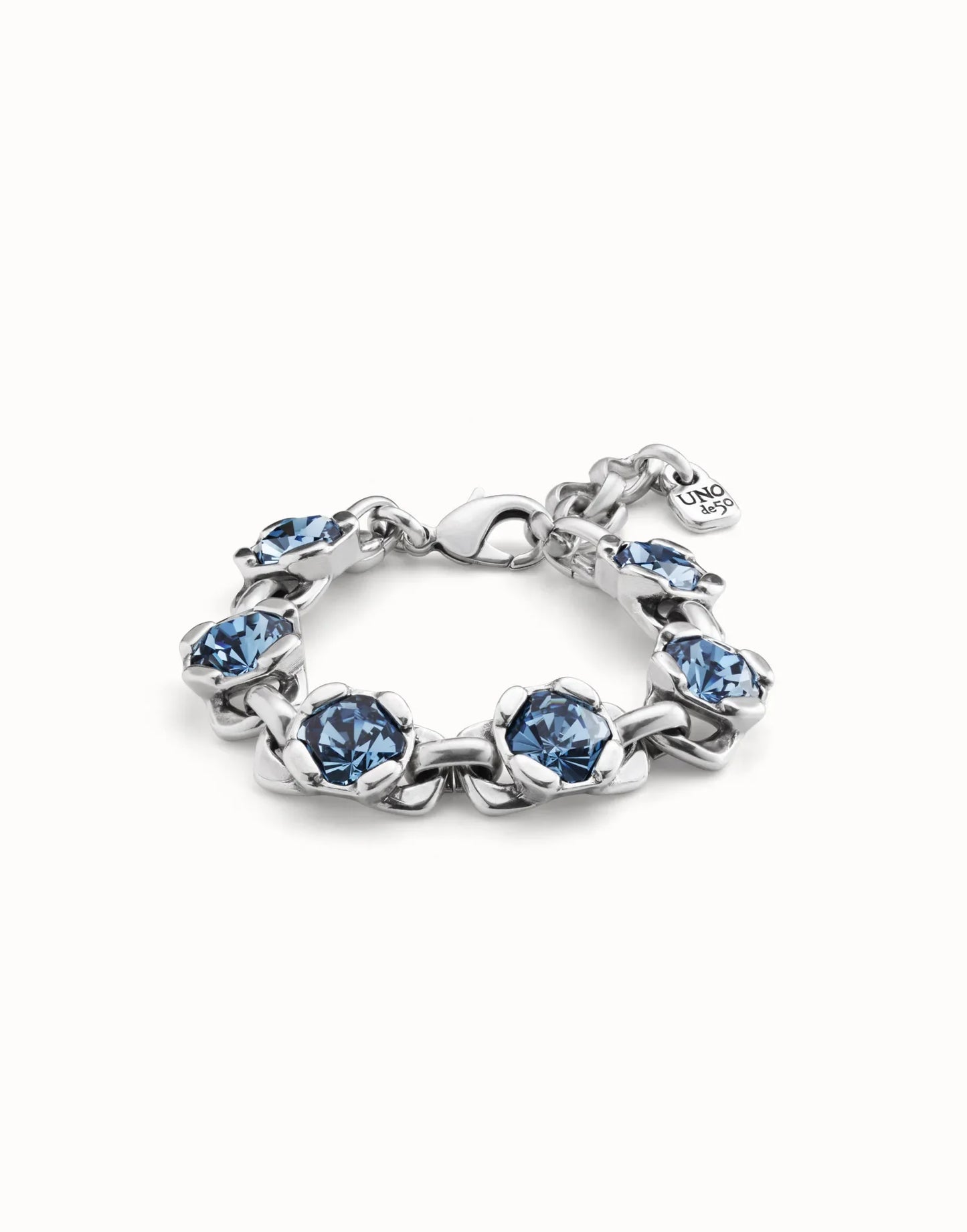 Blue Crystal UNO de 50 Bracelet | Sterling Silver | Waterproof