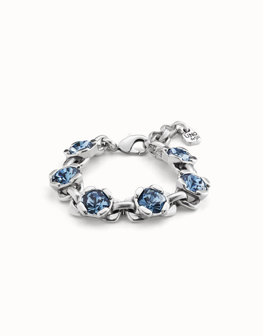 Blue Crystal UNO de 50 Bracelet | Sterling Silver | Waterproof