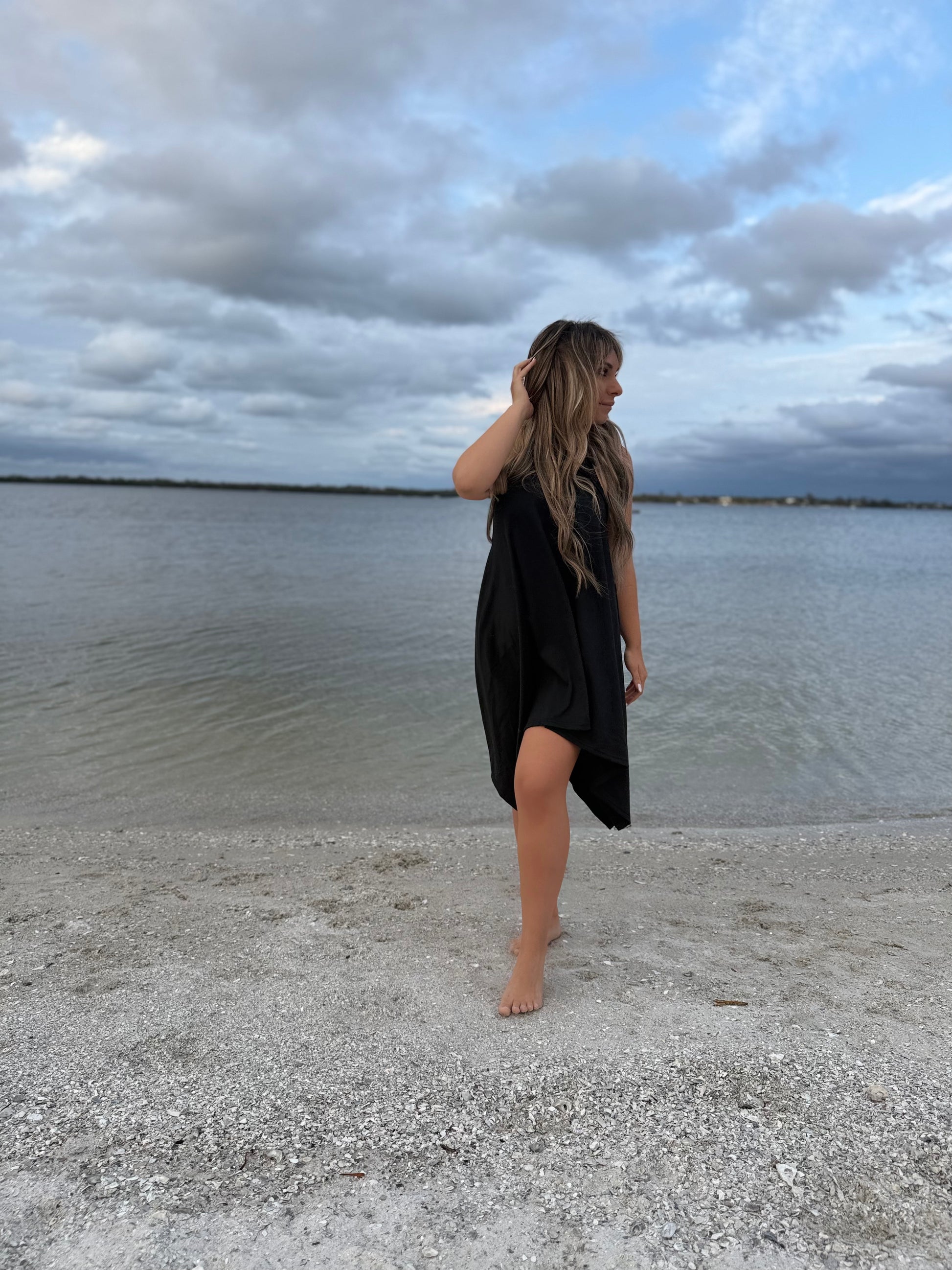 Halter Neck Asymmetrical Long Sleeve | 100% Cotton