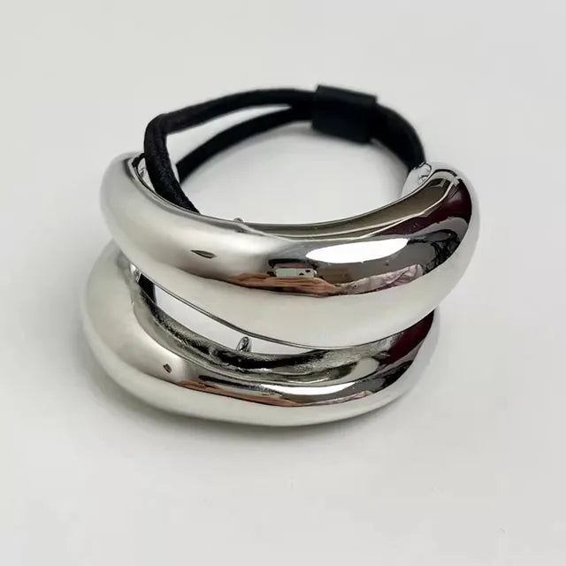 Metal Irregular Double-layer Hair Bands Ropes for Women Headband Elastic HairPins