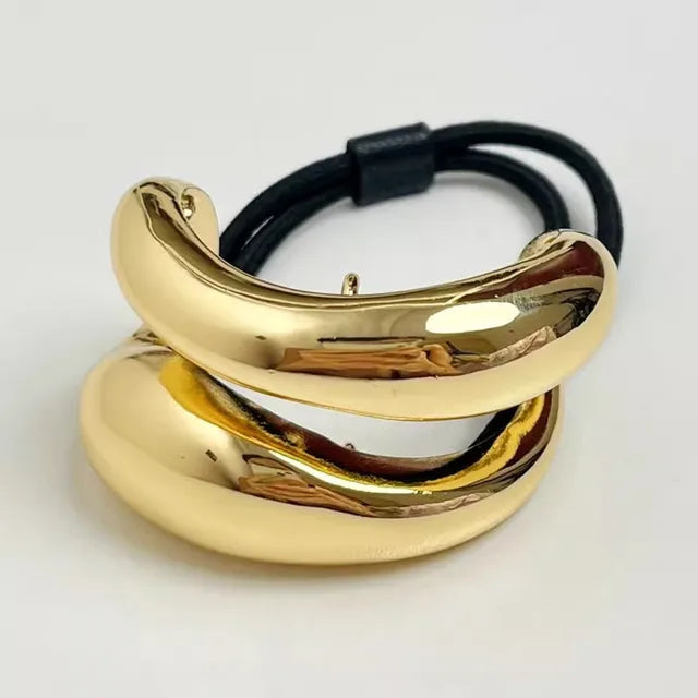 Metal Irregular Double-layer Hair Bands Ropes for Women Headband Elastic HairPins