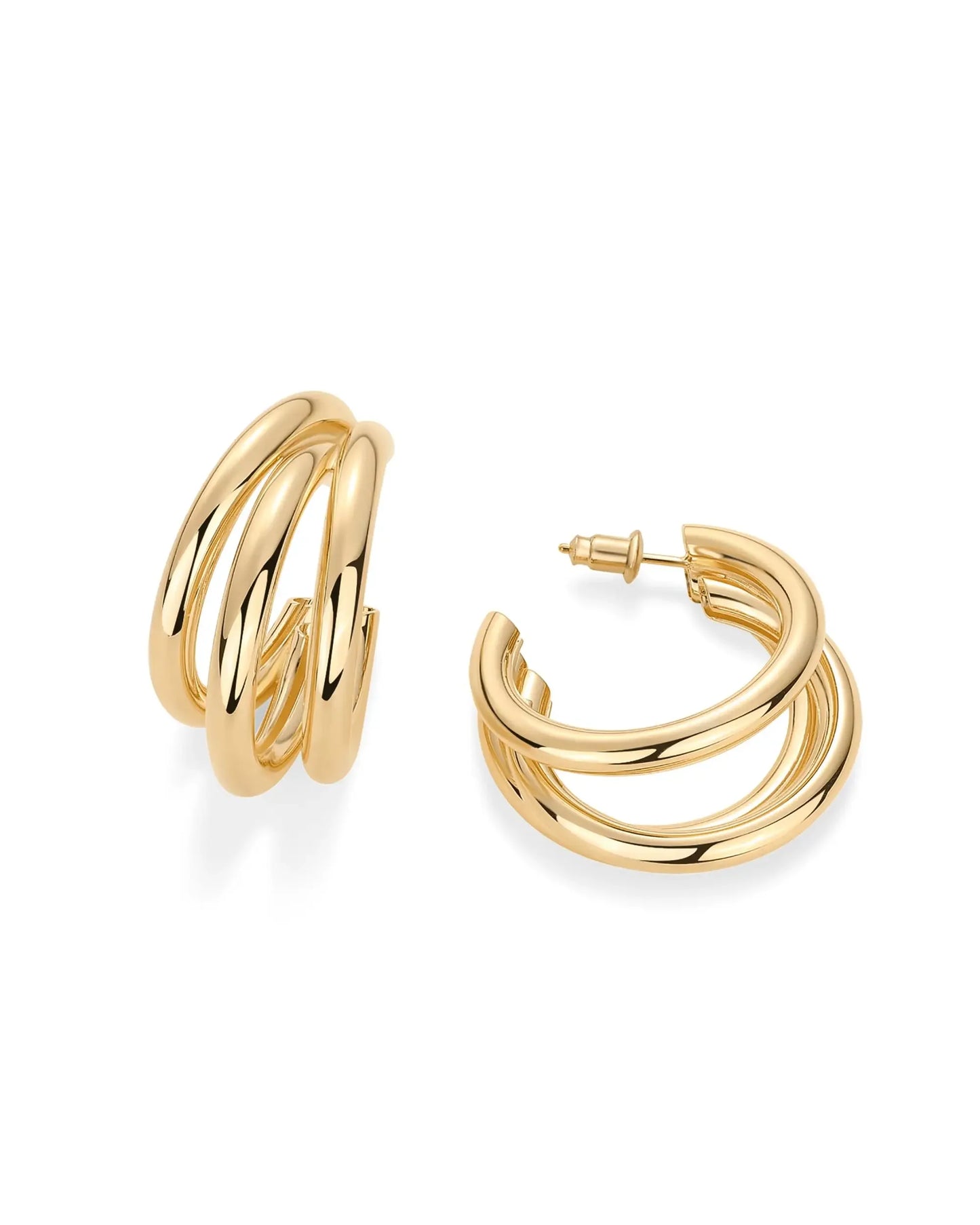 Chunky Multi Hoop Earring | 14k gold