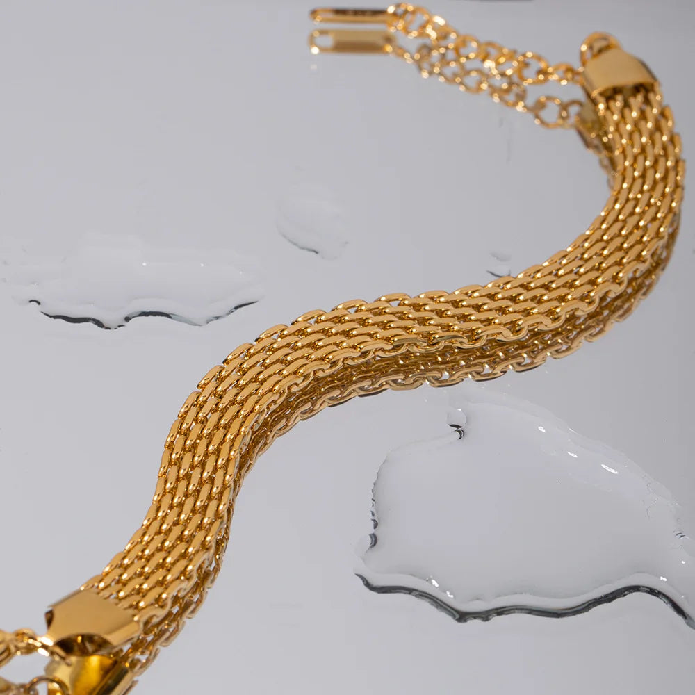 Plated Tarnish Simply Wide Bracelet For Woman Jewelry