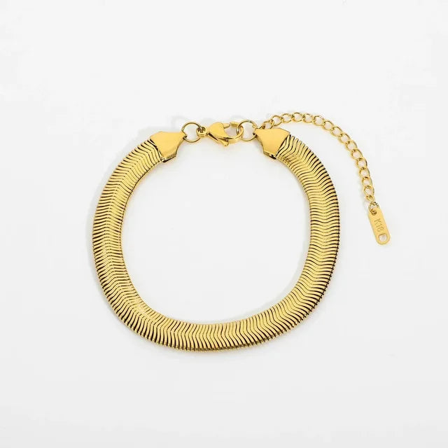 Chunky Pearl Stacked Bracelet | 18k Gold Plated | Stainless Steel