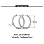 10pcs Stainless Steel Hoop Earrings