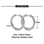 10pcs Stainless Steel Hoop Earrings