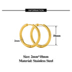 10pcs Stainless Steel Hoop Earrings