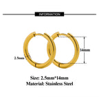 10pcs Stainless Steel Hoop Earrings