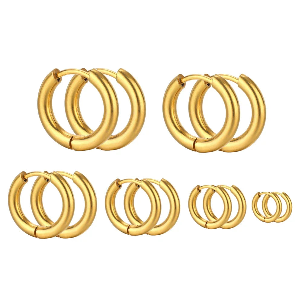 10pcs Stainless Steel Hoop Earrings