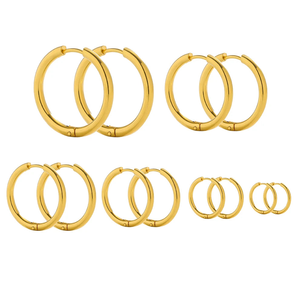 10pcs Stainless Steel Hoop Earrings
