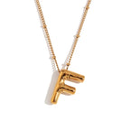 Chunky Balloon Bubble Capital Initial Letters Pendant Necklaces