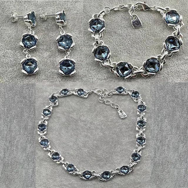 UNO de 50 Blue Crystal Line | 925 Sterling Silver