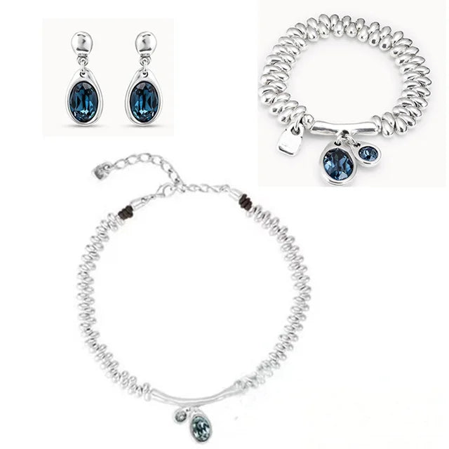UNO de 50 Blue Crystal Line | 925 Sterling Silver