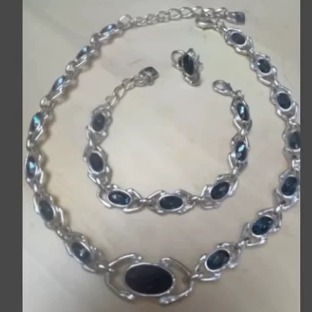 UNO de 50 Blue Crystal Line | 925 Sterling Silver