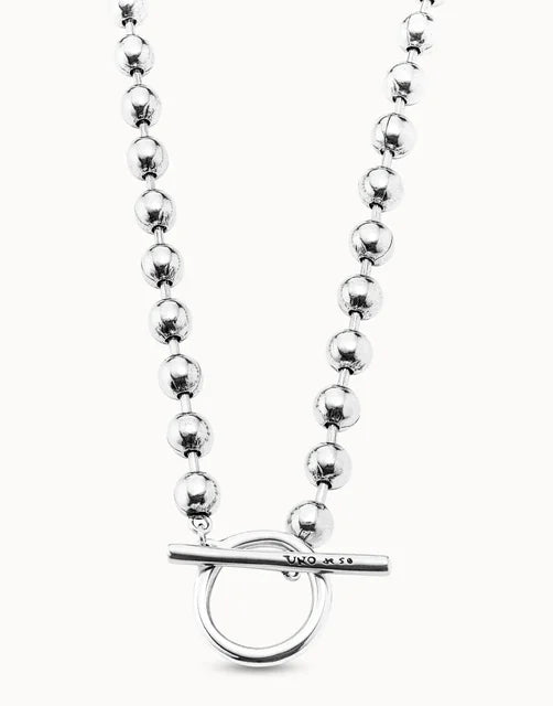 Beaded Buckle UNO de 50 Necklace | Sterling Silver | Waterproof