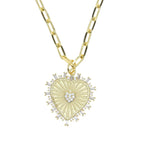 Gold Color Paper Clip Chain Geometric Round Heart Shaped