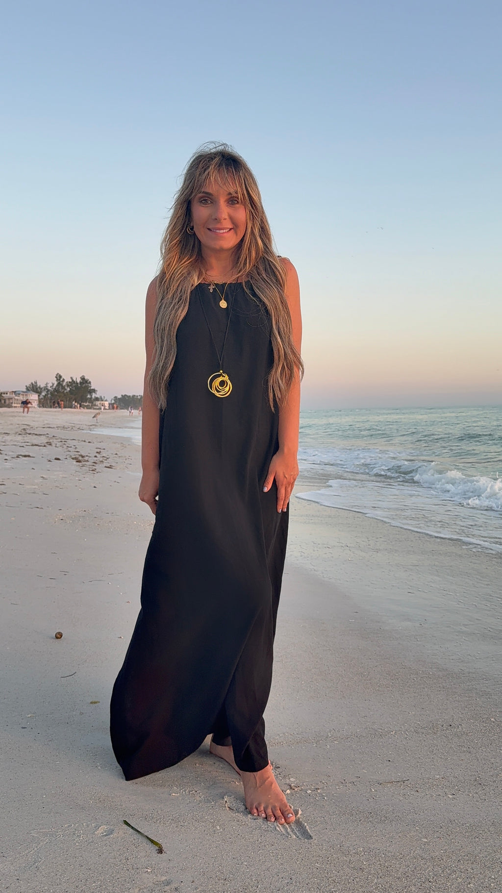 Coastal Muse Halter Neck Dress | 100% Linen