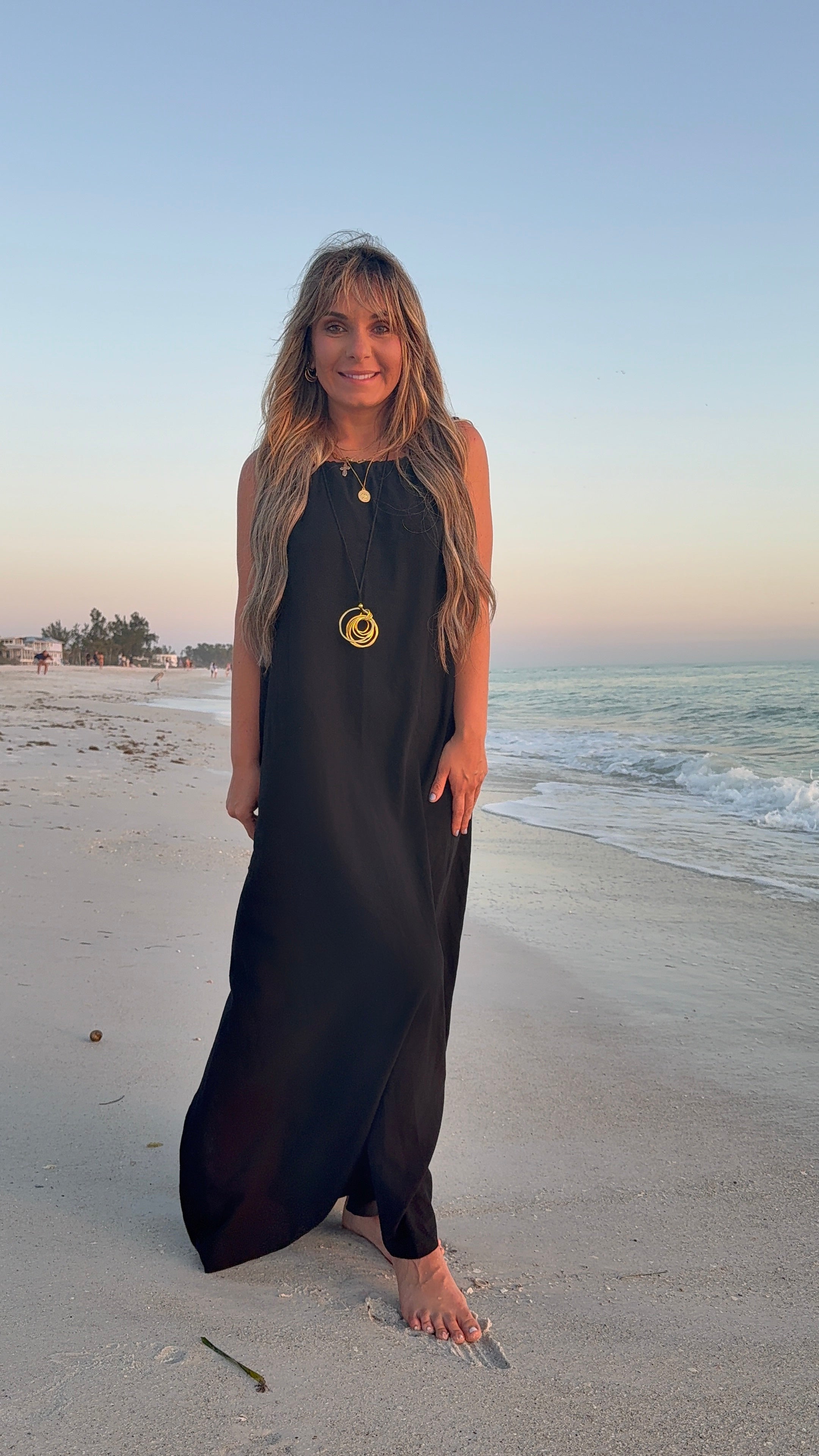 Coastal Muse Halter Neck Dress | 100% Linen