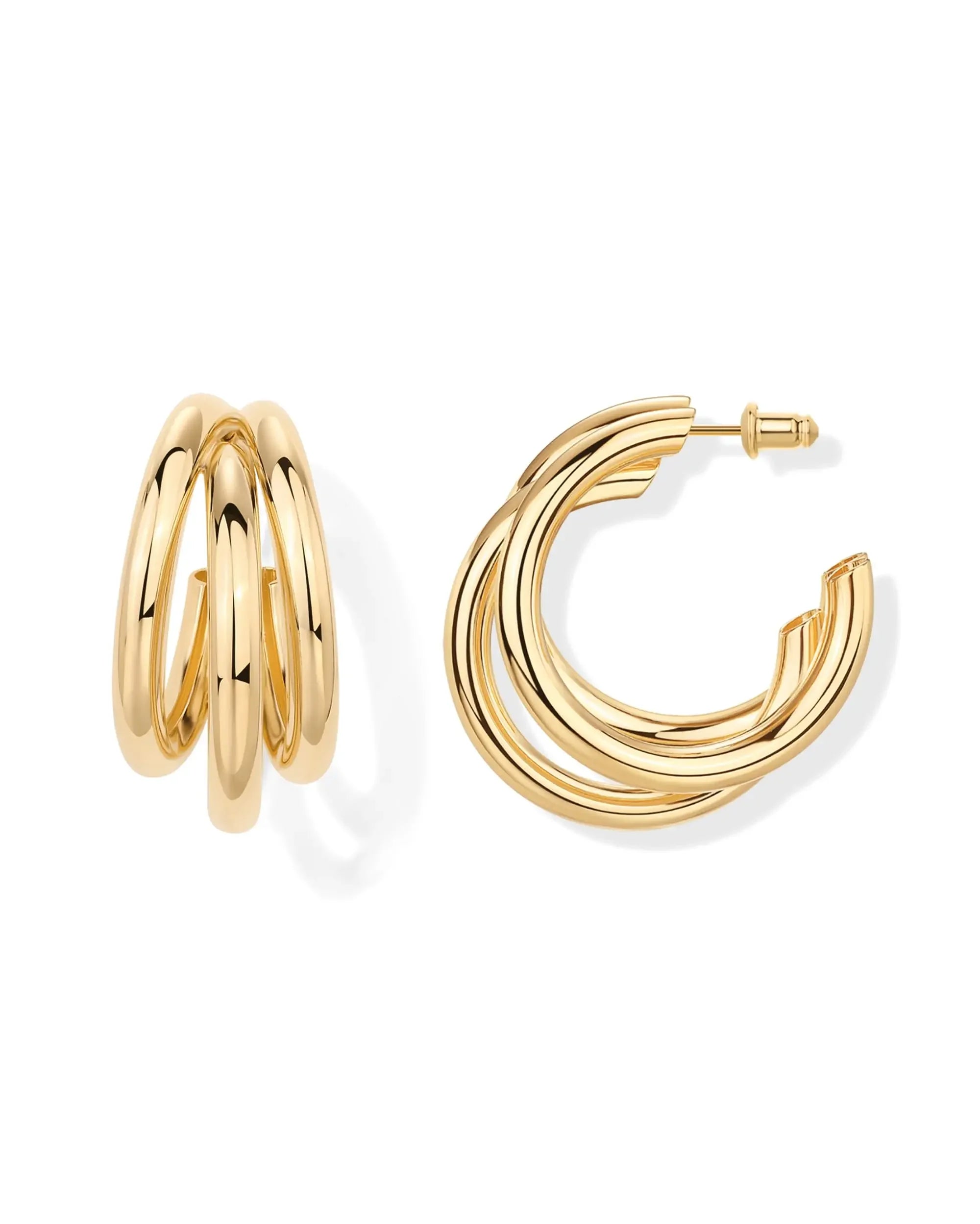 Chunky Multi Hoop Earring | 14k gold