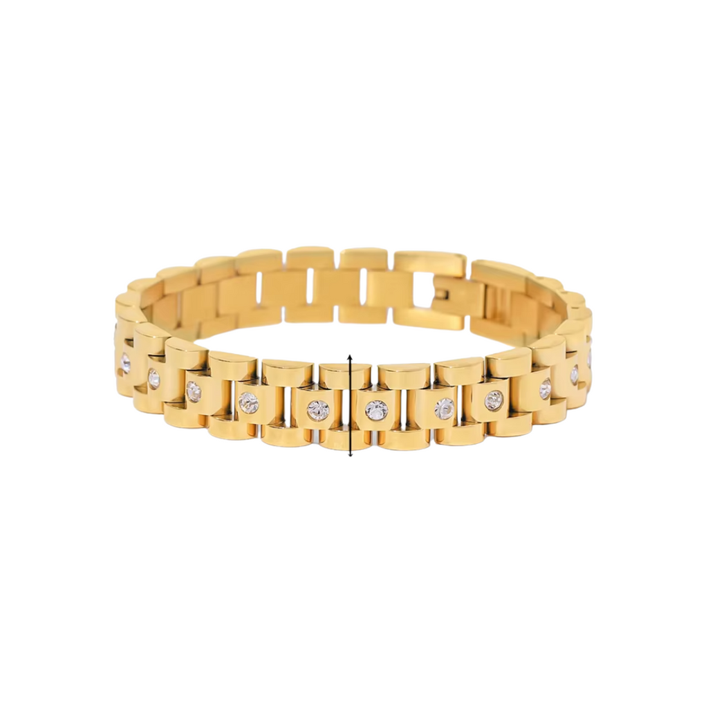 Golden Chain Bangle Bracelet Minimalist Geometric Metal Women Bracelet