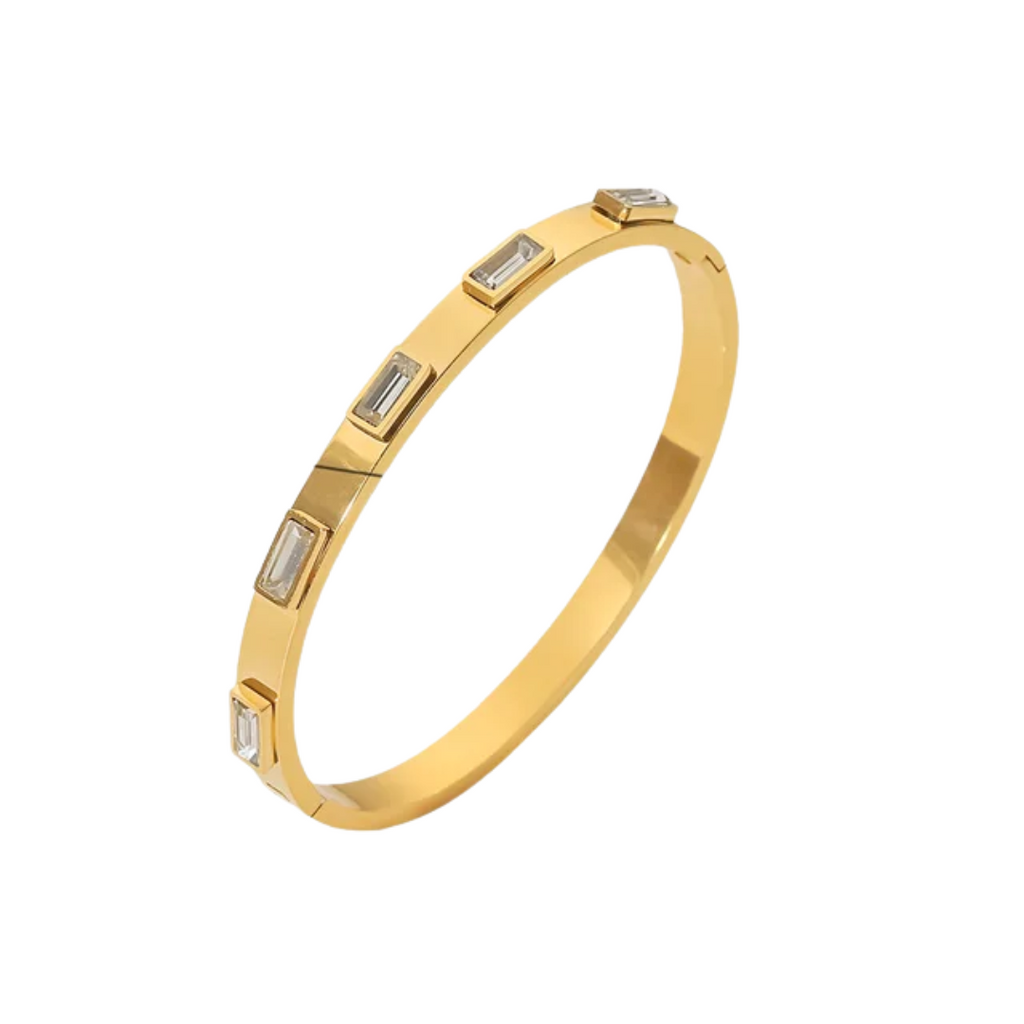 Golden Chain Bangle Bracelet Minimalist Geometric Metal Women Bracelet