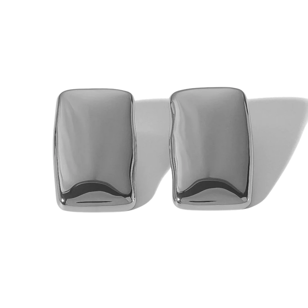 Eterna Textured Square Studs | 18k Gold Plated Stainless Steel