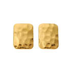 Eterna Textured Square Studs | 18k Gold Plated Stainless Steel