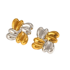 Mixed Color Geometric Stud Earring Set | Stainless Steel 18k Gold Plated