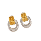 Mixed Color Geometric Stud Earring Set | Stainless Steel 18k Gold Plated