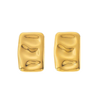 Eterna Textured Square Studs | 18k Gold Plated Stainless Steel