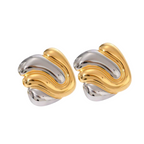 Mixed Color Geometric Stud Earring Set | Stainless Steel 18k Gold Plated