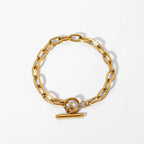 Chunky Pearl Stacked Bracelet | 18k Gold Plated | Stainless Steel