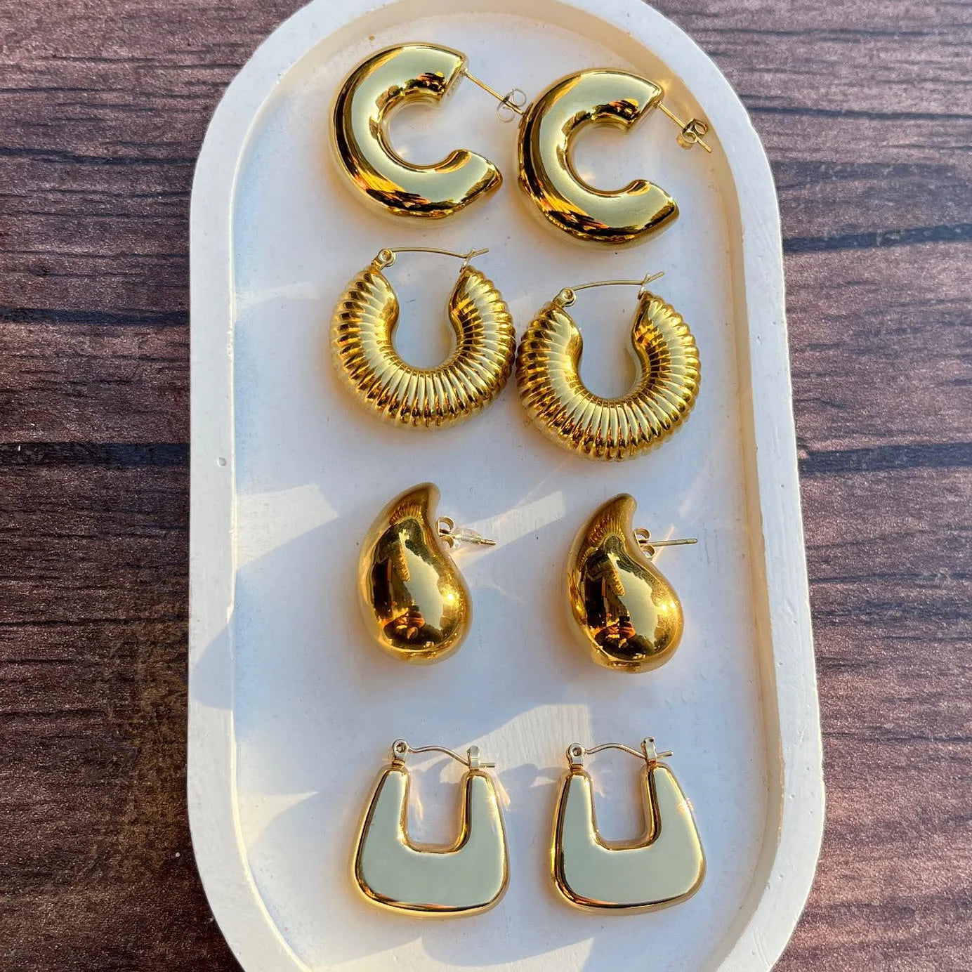 Stainless Steel Chunky Hoop Earrings Jewelry For Women