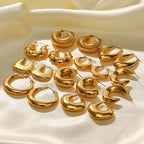 Stainless Steel Chunky Hoop Earrings Jewelry For Women