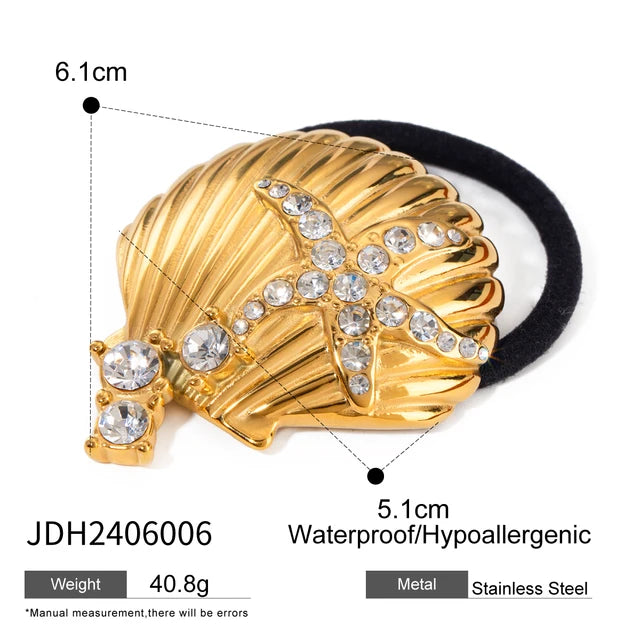 Uworld Starfish Hair Accessories 18K Gold Color Waterproof Stainless Steel Hairpin 2024 Hair Accessories Fashion Jewelry