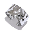 Wide Large Stainless Steel Metal Cuff Open Bracelet Bangle 18K Gold