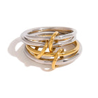 Plated Stainless Steel Multi-layer Circle Ring For Unisex Waterproof Anti Allergic Jewelry